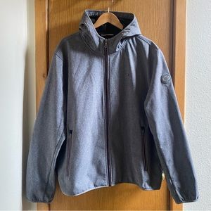 TOMMY HILFIGER • Gray Zip Midweight Softshell Jacket - XXL